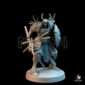 Oriental Skeleton Spear Shield Angry