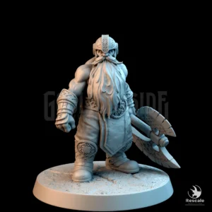 Dwarf Warrior Big Axe Stand Ready